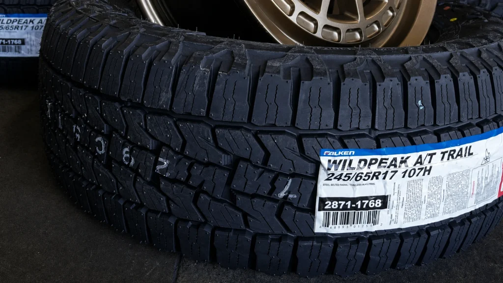 Falken tire showing size 245 65R17 and load and speed rating