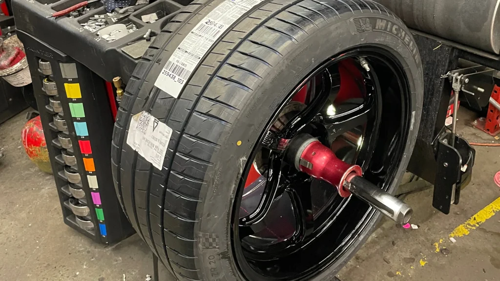 Tire balancing service on a wheel in Ontario CA